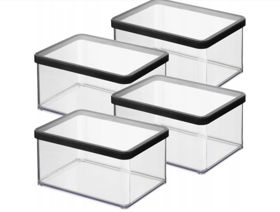 ROTHO ZESTAW 4 POJEMNIKÓW NA ŻYWNOŚĆ ARTYKUŁY SYPKIE 2,25L CZARNY LOFT