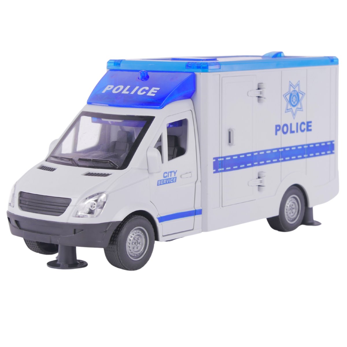 Samochód policyjny bus na baterie dźwięk światło 9143