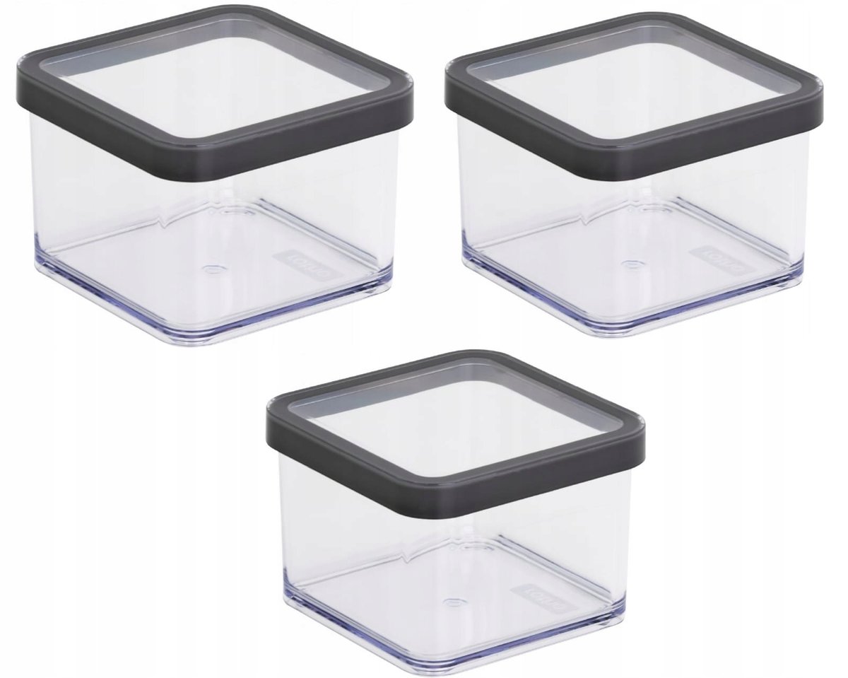 ROTHO ZESTAW 3 POJEMNIKÓW NA ŻYWNOŚĆ ARTYKUŁY SYPKIE 0,5L GRAFITOWY LOFT