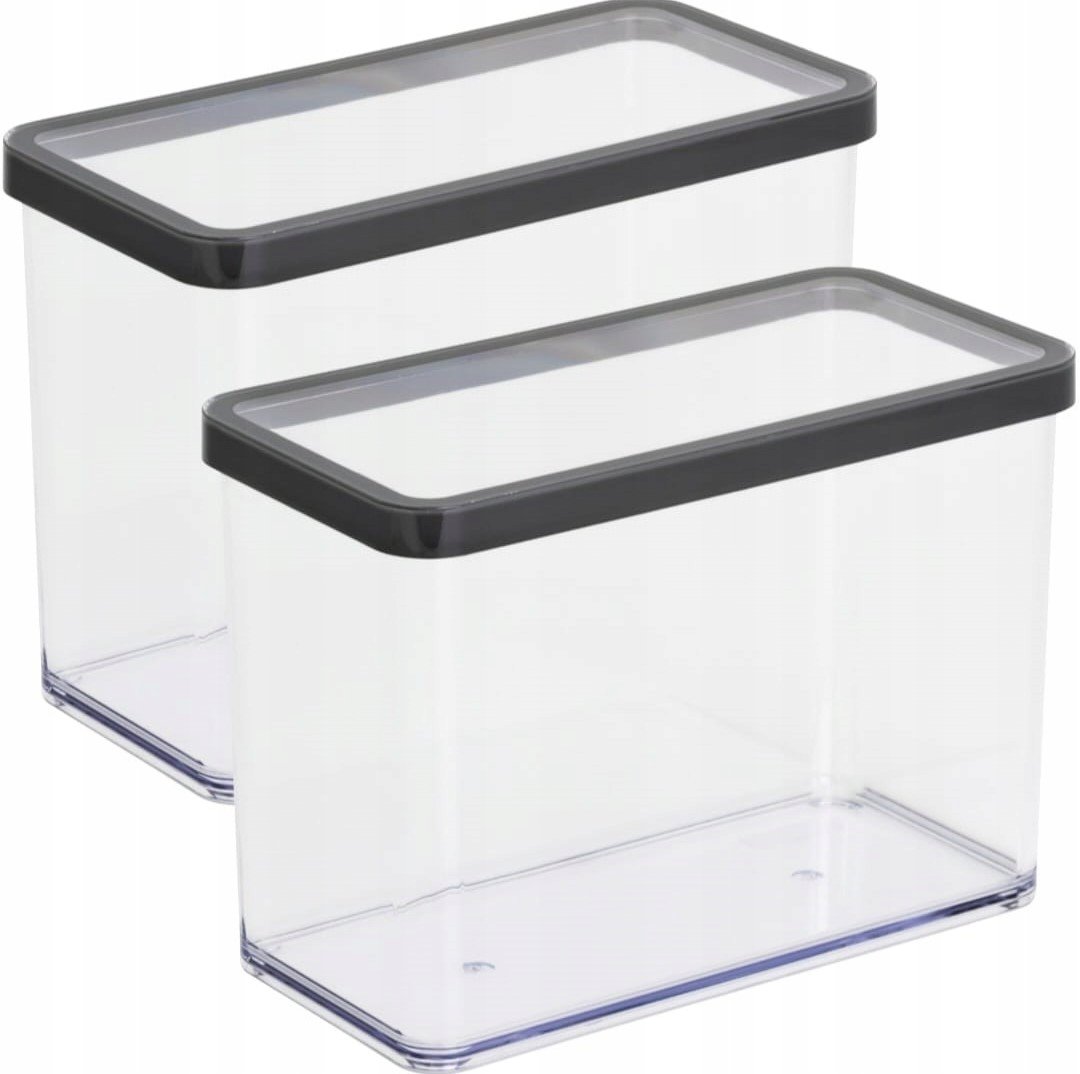 ROTHO ZESTAW 2 POJEMNIKÓW NA ŻYWNOŚĆ ARTYKUŁY SYPKIE 2,1L GRAFITOWY LOFT