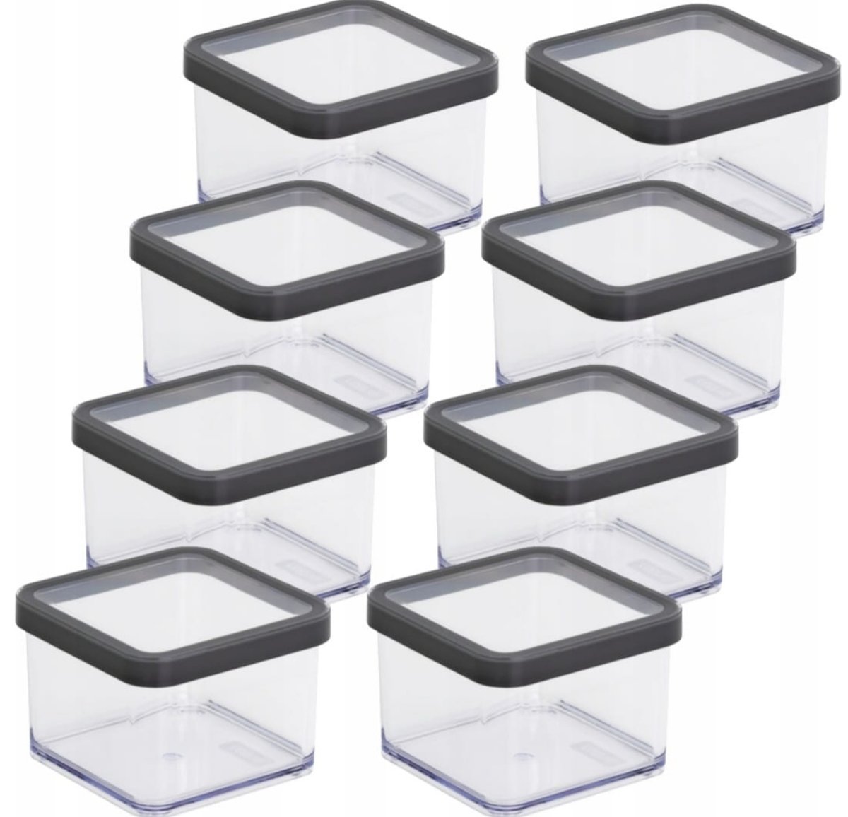 ROTHO ZESTAW 8 POJEMNIKÓW NA ŻYWNOŚĆ ARTYKUŁY SYPKIE 0,5L GRAFITOWY LOFT