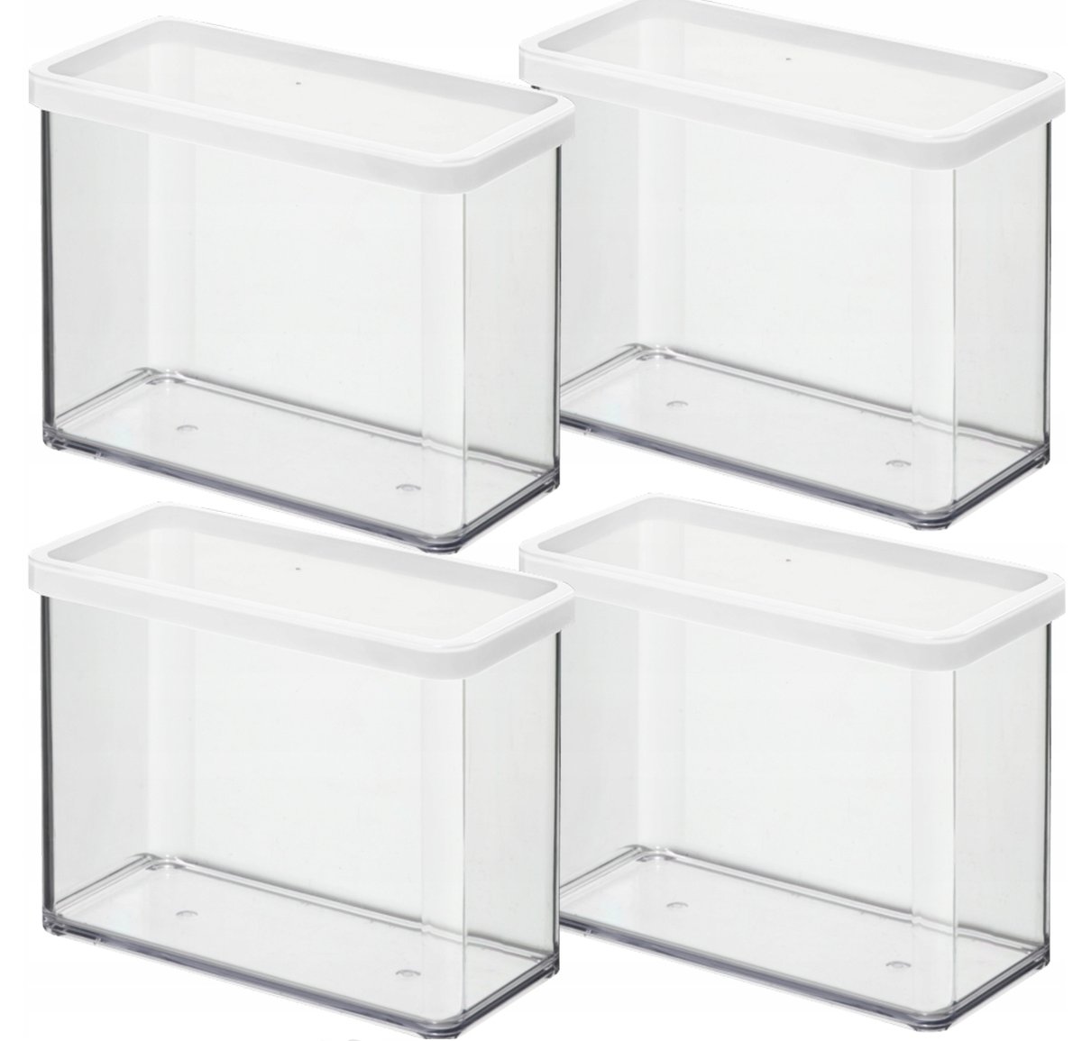 ROTHO ZESTAW 4 POJEMNIKÓW NA ŻYWNOŚĆ ARTYKUŁY SYPKIE 2,1L BIAŁY LOFT