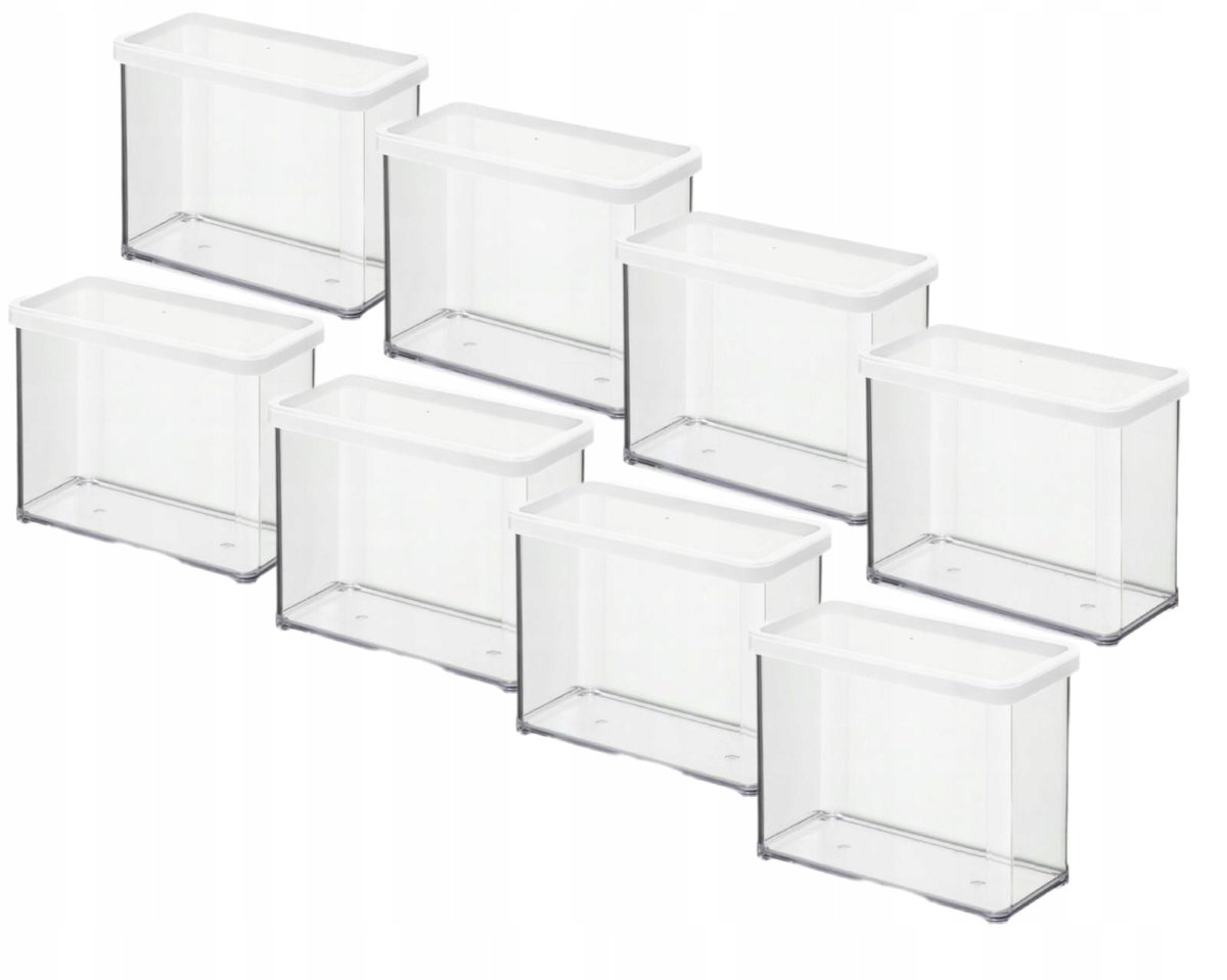 ROTHO ZESTAW 8 POJEMNIKÓW NA ŻYWNOŚĆ ARTYKUŁY SYPKIE 2,1L BIAŁY LOFT