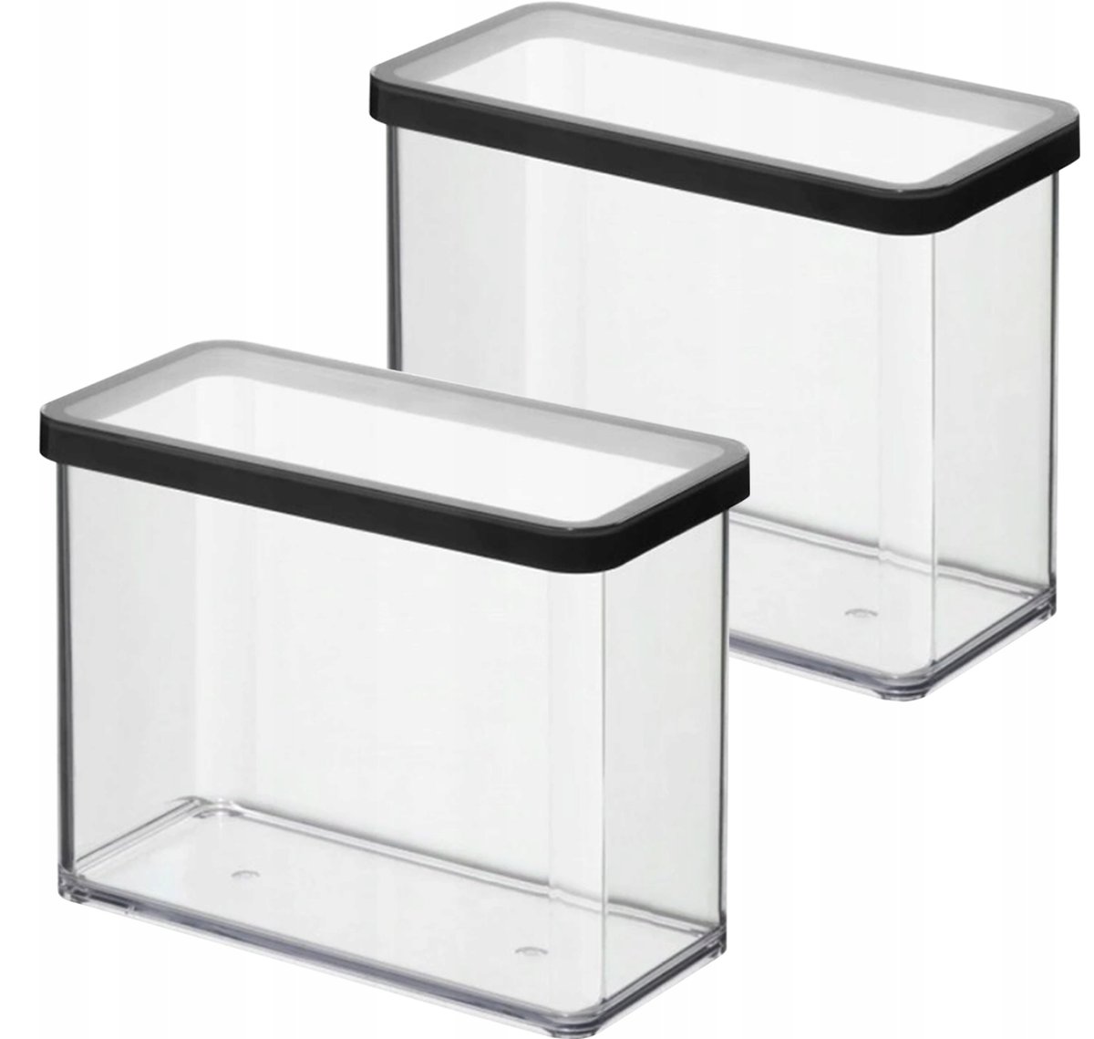 ROTHO ZESTAW 2 POJEMNIKÓW NA ŻYWNOŚĆ ARTYKUŁY SYPKIE 2,1L CZARNY LOFT