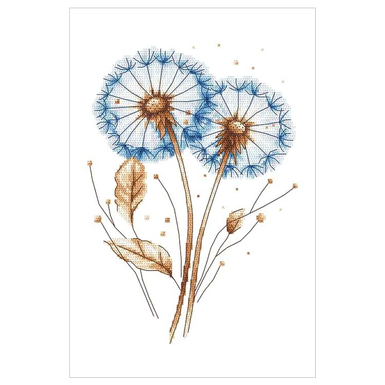 Haft krzyżykowy - Zestaw do haftu - Niebieskie dmuchawce I