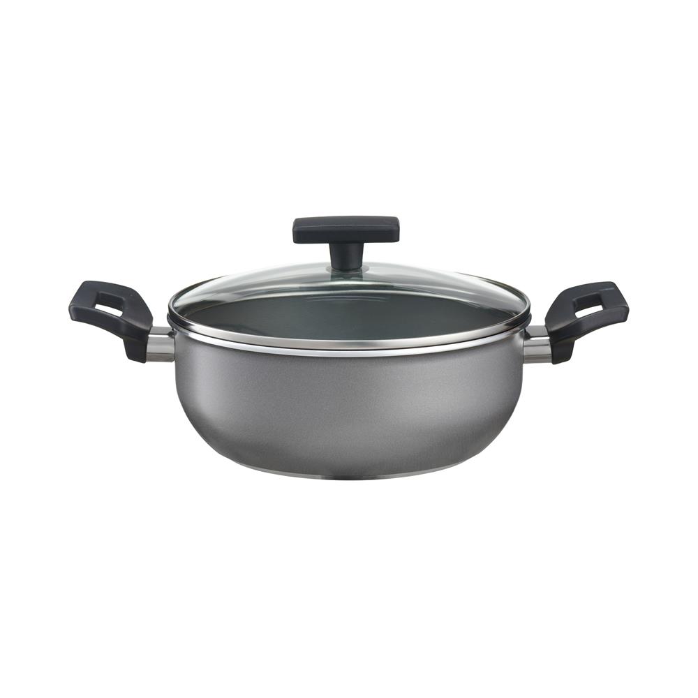 Garnek niski z pokrywką 20 cm GREY