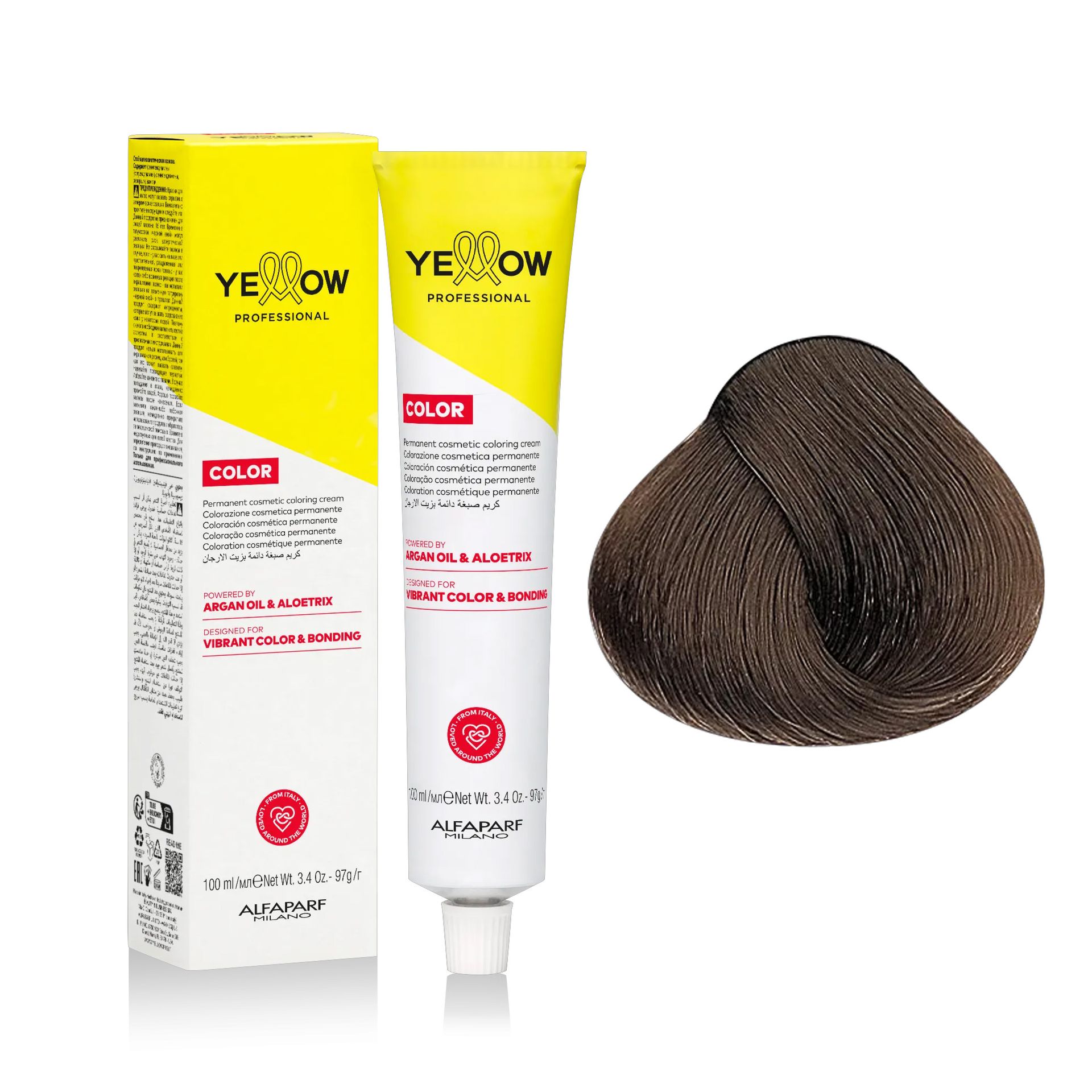 Yellow Professional Color Permanent, farba do włosów, 7.00, 100ml