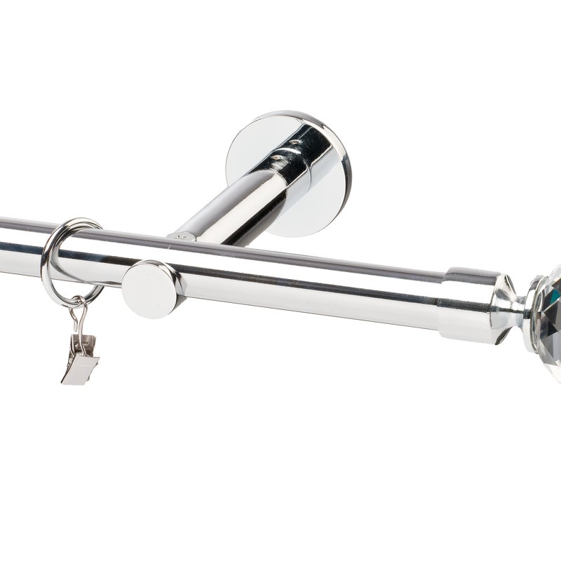 Karnisz Prado Crystal 200 cm pojedynczy chrom 19 mm