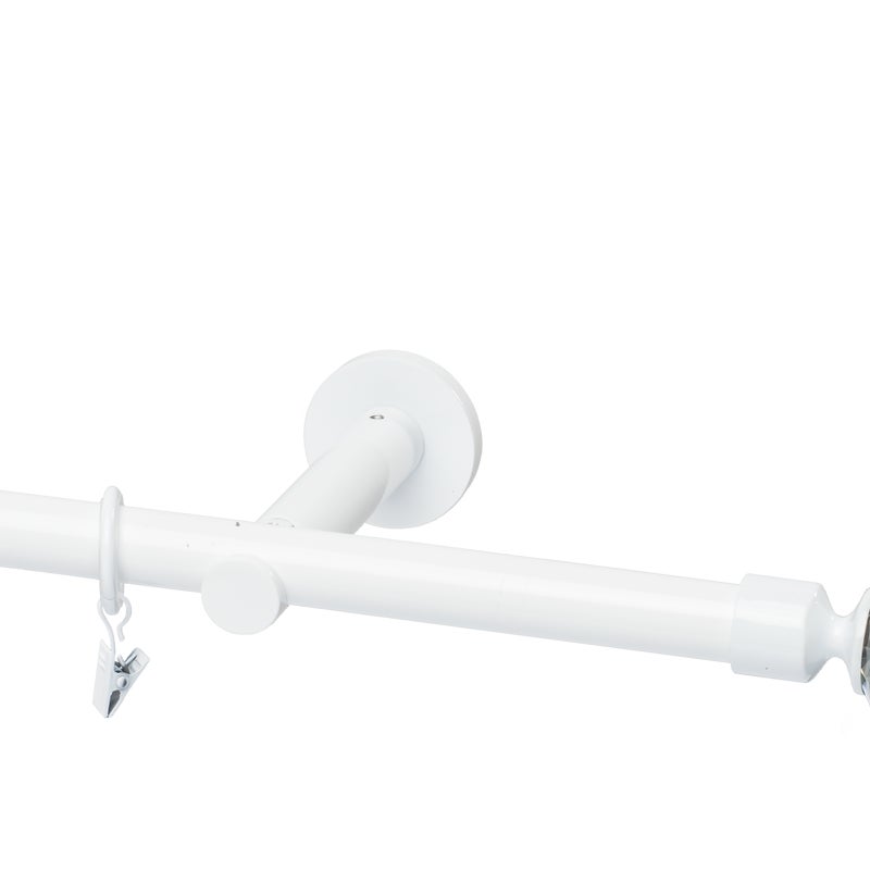 Karnisz Prado Crystal 240 cm pojedynczy biały 19 mm