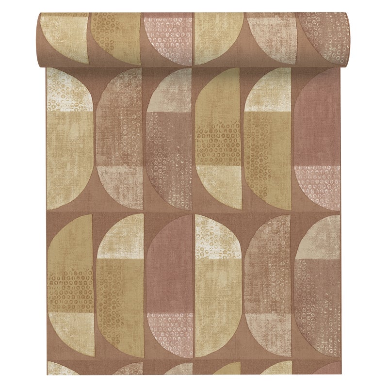 Tapeta Lutece 375317 geometryczna brązowa winylowa na flizelinie