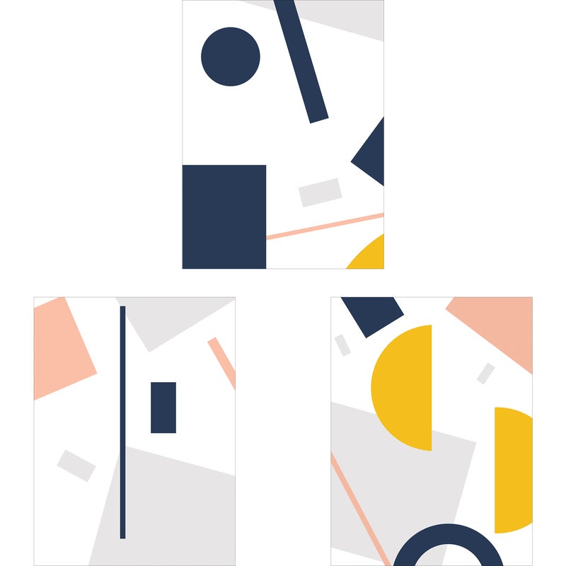 Zestaw 3 plakatów Geometryczna Abstrakcja 30 x 40 cm