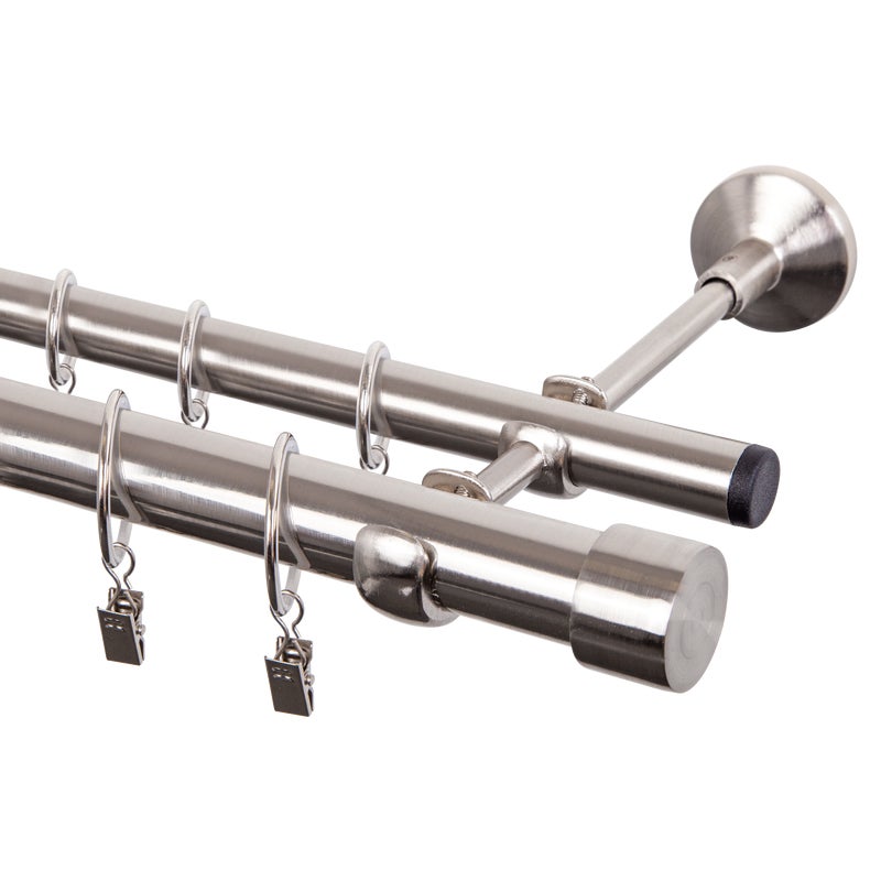 Karnisz Industrial 240 cm podwójny efekt stali 25/19 mm