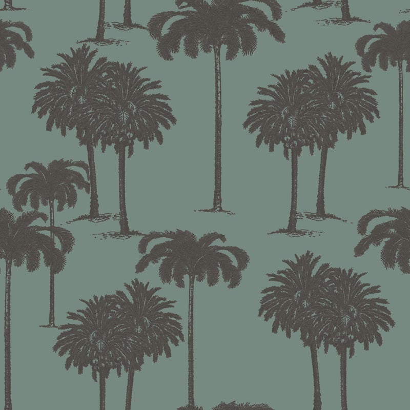 Tapeta Palmy zielono-szara winylowa na flizelinie Inspire