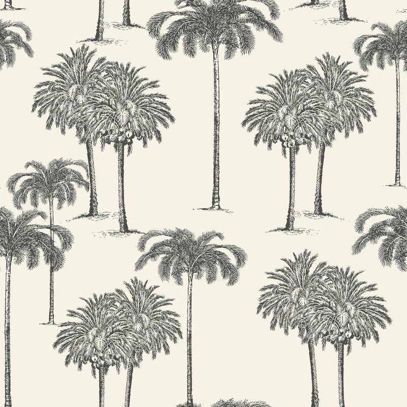 Tapeta Palmy biało-czarna winylowa na flizelinie Inspire