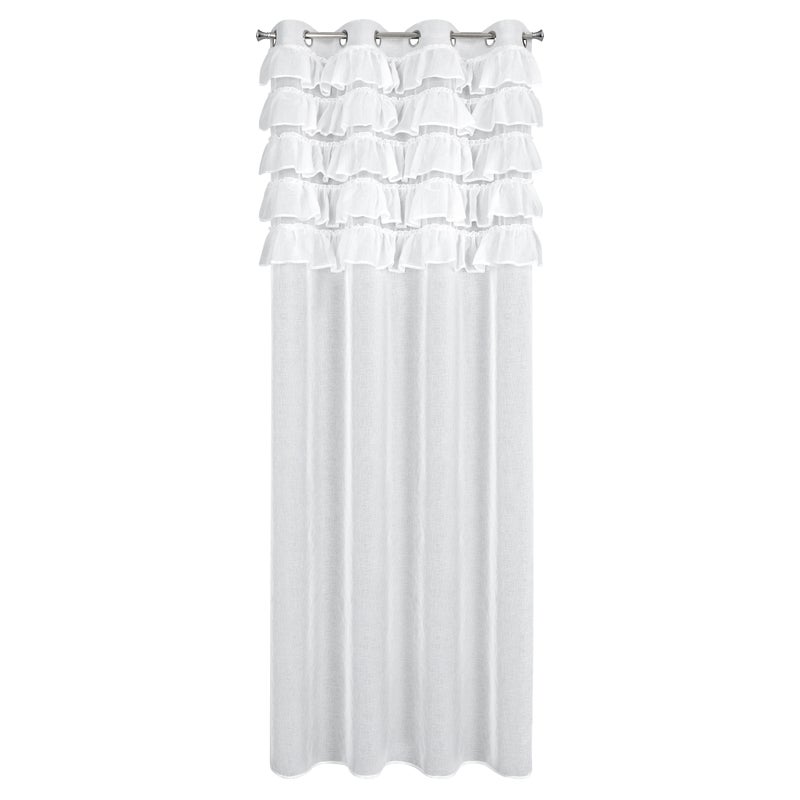 Firana na przelotkach Aura z falbanami 140 x 250 cm biała