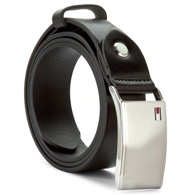 Pasek Męski Tommy Hilfiger Th Plaque Belt 3.5 Adj AM0AM01995 Czarny