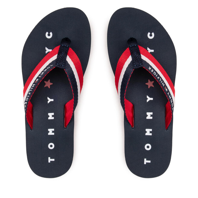 Japonki Tommy Hilfiger Tommy Loves Ny Beach Sandal FW0FW02370 Granatowy
