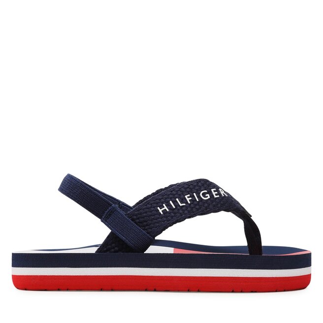 Sandały Tommy Hilfiger Flag Flap Flop T1B8-32917-0058 Granatowy