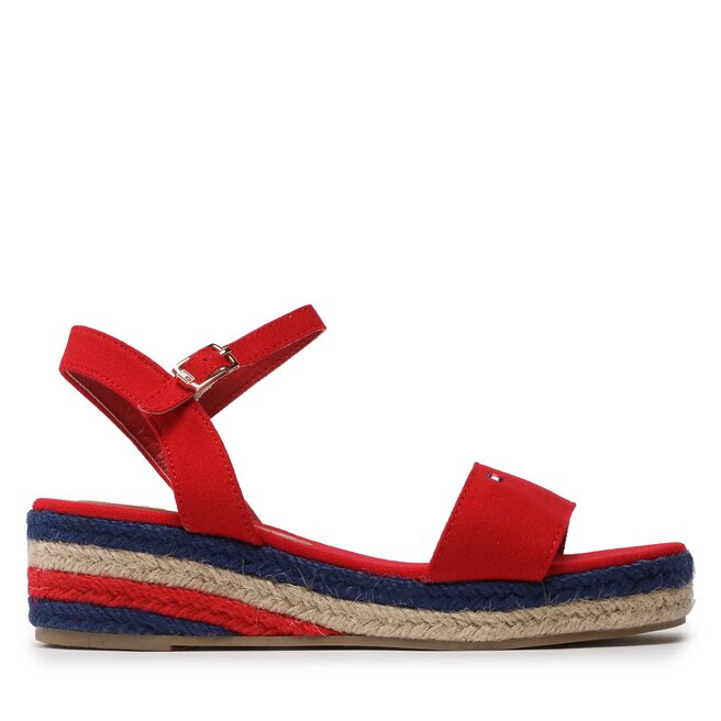Espadryle Tommy Hilfiger Rope Wedge T3A7-32778-0048300 S Czerwony