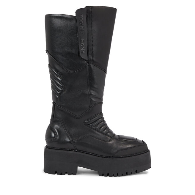 Kozaki Tommy Jeans Tjw Long Shaft Biker EN0EN02376 Czarny