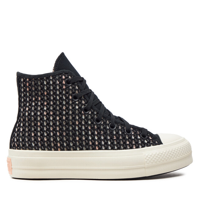 Trampki Converse Chuck Taylor All Star Lift Platform Crochet A09829C Czarny