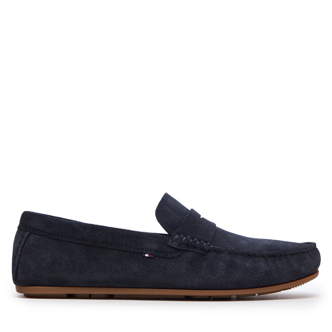 Mokasyny Tommy Hilfiger Casual Hilfiger Suede Driver FM0FM04998 Granatowy