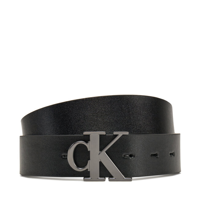 Pasek Męski Calvin Klein Jeans Monogram Plaque 35mm Rev/Adj LV04G7002G Czarny