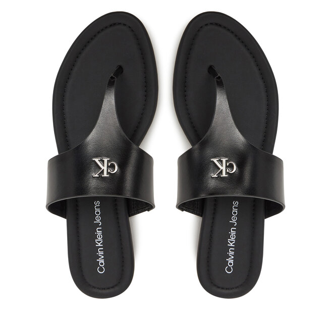 Japonki Calvin Klein Jeans Flat Sandal Toepost Mg YW0YW01691 Czarny