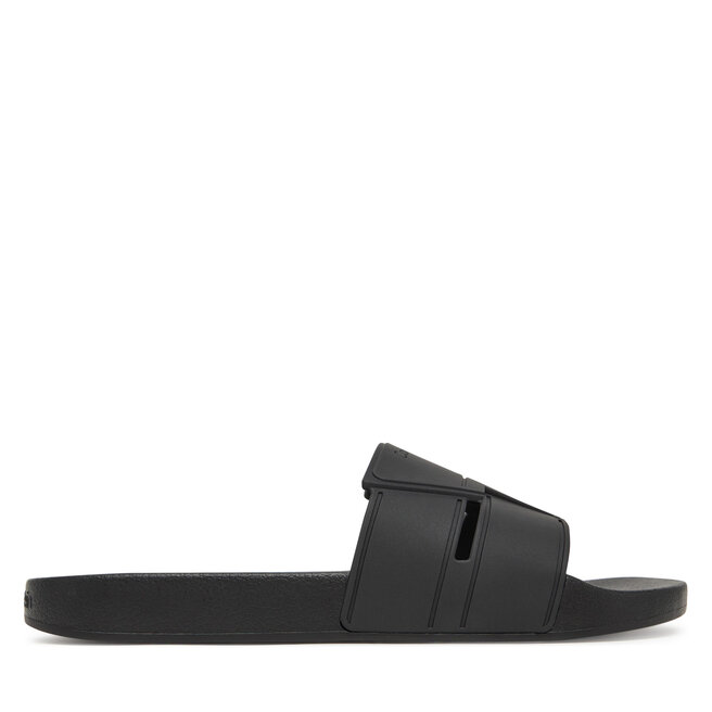 Klapki Calvin Klein Pool Slide Double T HM0HM01752 Czarny