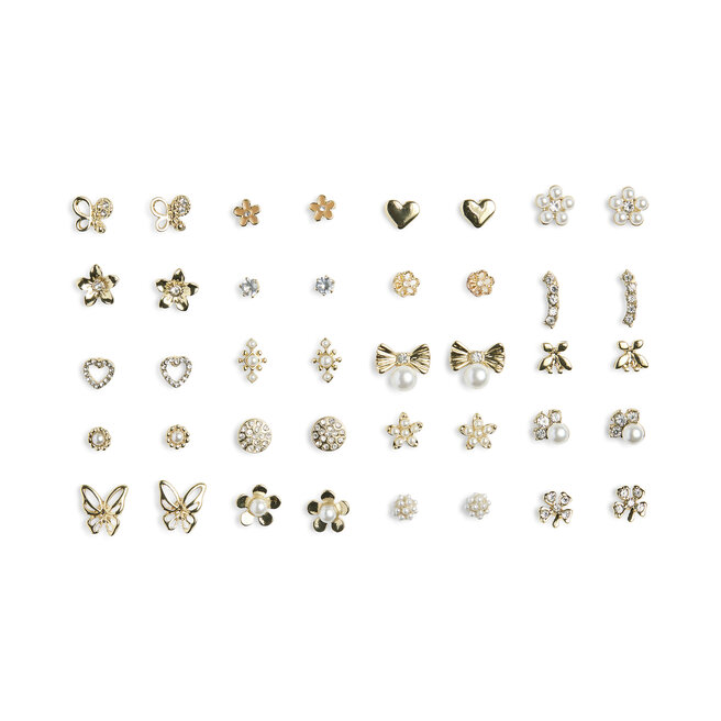 Zestaw 20 par kolczyków Pieces Pclona Mega Pack Earrings D2d 17153167 Złoty