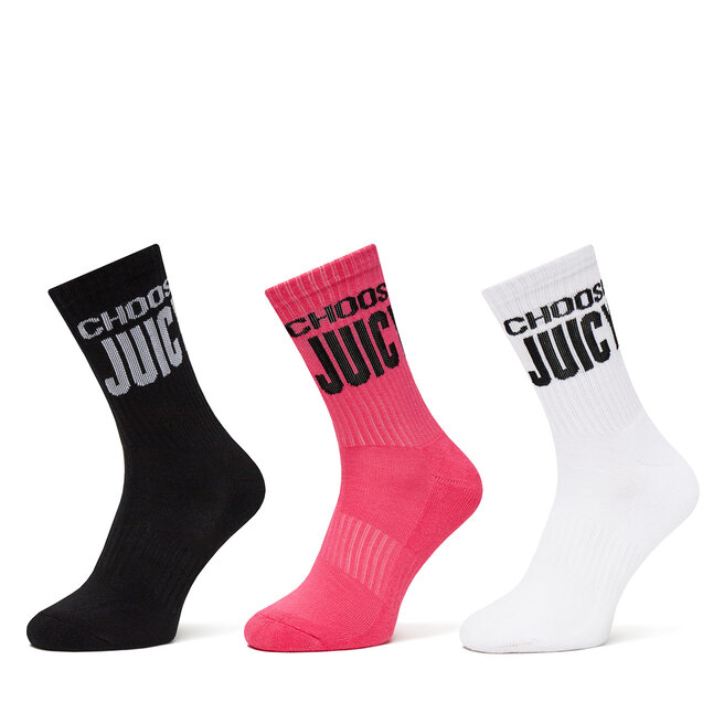 Zestaw 3 par wysokich skarpet damskich Juicy Couture Choose JCAXS125717 Kolorowy