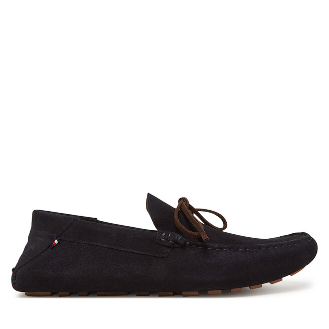 Mokasyny Tommy Hilfiger Hilfiger Folded Suede Driver FM0FM05385 Granatowy