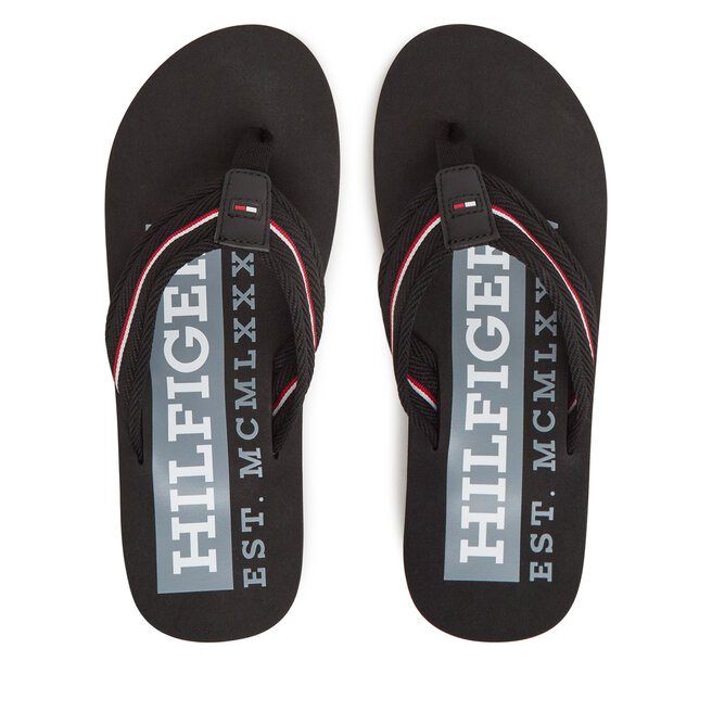 Japonki Tommy Hilfiger Corporate Hilfiger Beach FM0FM05436 Czarny