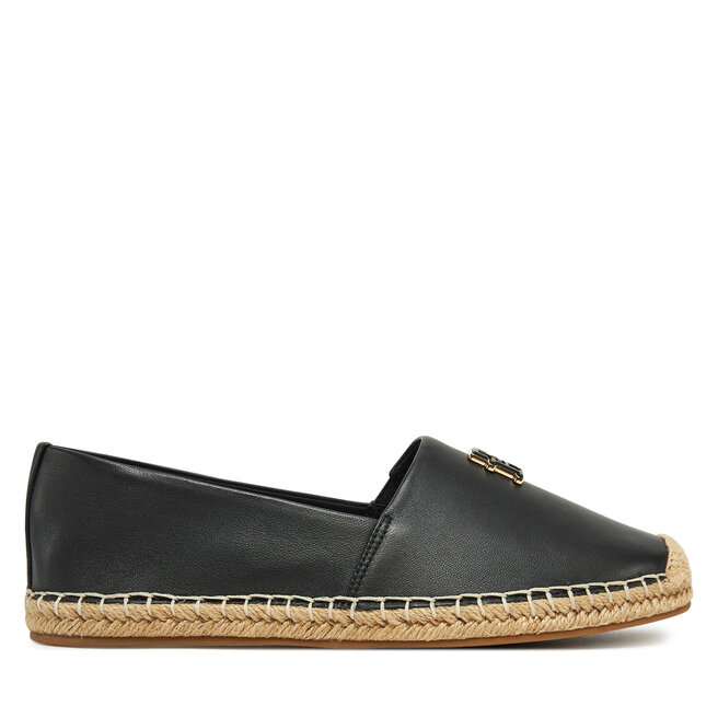 Espadryle Tommy Hilfiger Th Logo Leather Espadrille FW0FW08540 Czarny