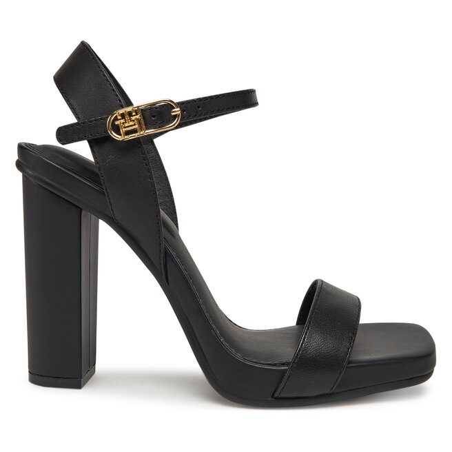 Sandały Tommy Hilfiger High Heel Leather Sandal FW0FW08534 Czarny