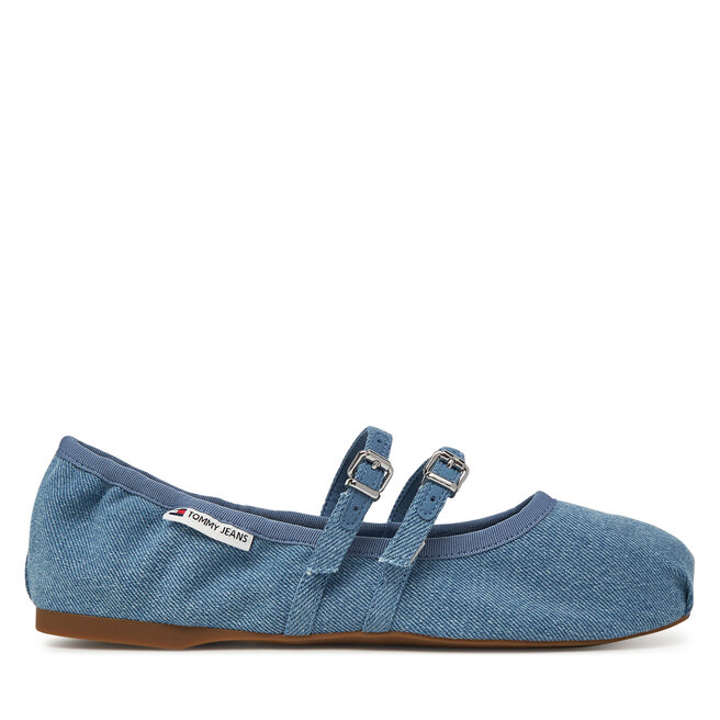 Baleriny Tommy Jeans Ballerina Denim EN0EN02782 Niebieski