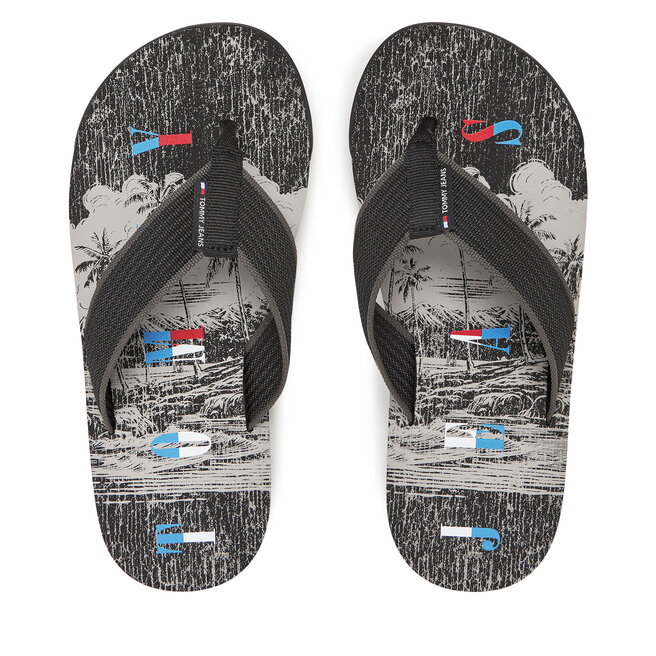 Japonki Tommy Jeans Tjm Elevated Beach Sandal EM0EM01561 Czarny