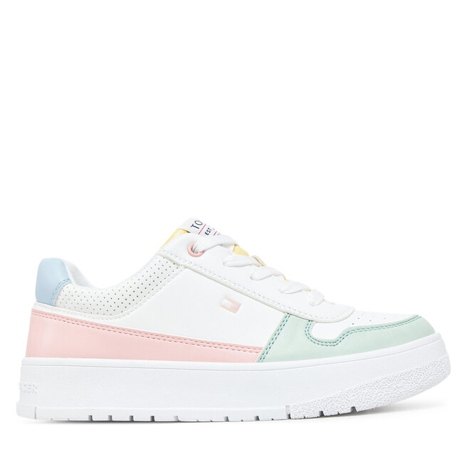 Sneakersy Tommy Hilfiger Low Cut Lace-Up Sneaker T3A9-33740-1355 S Biały