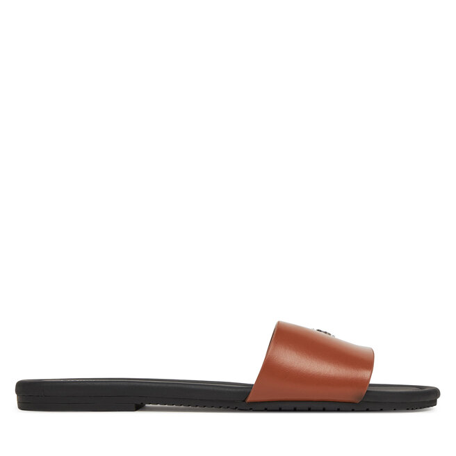 Klapki Calvin Klein Jeans Flat Sandal Slide Mg YW0YW01697 Brązowy