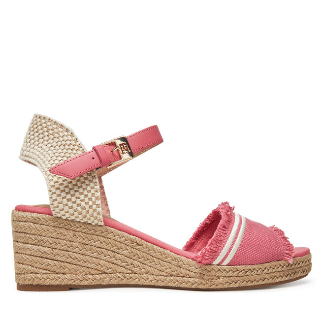 Espadryle Tommy Hilfiger Fringe Canvas Medium Wedge FW0FW08879 Różowy