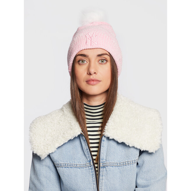 Czapka New Era New York Yankees Chenille Beanie 60284837 Różowy