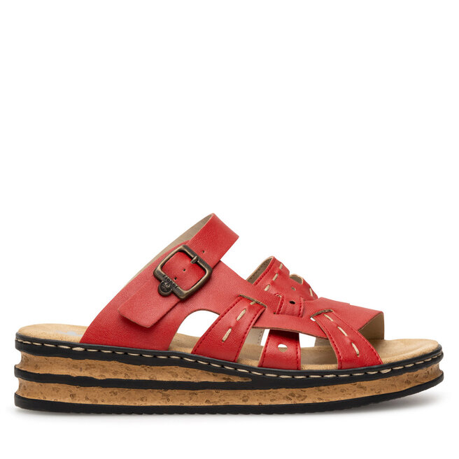 Klapki Rieker 62976-33 Czerwony