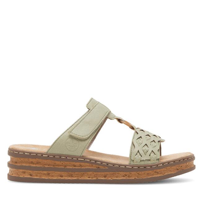 Klapki Rieker 629K9-52 Zielony