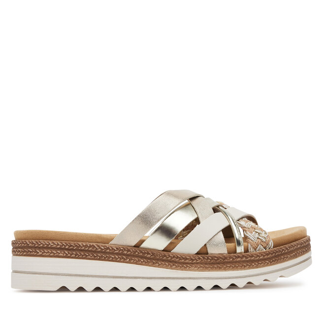 Klapki Remonte D0Q50-90 Złoty