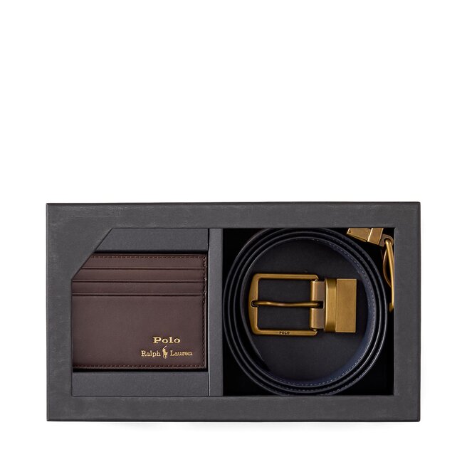 Zestaw etui na karty i pasek Polo Ralph Lauren 405880721002 Brązowy