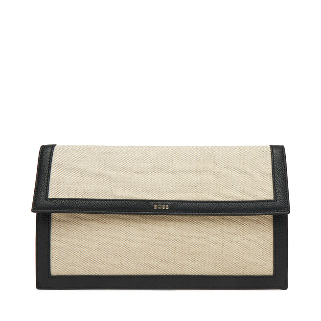 Duży Portfel Damski BOSS Alyce Flat Pouch CV 50542077 Beżowy