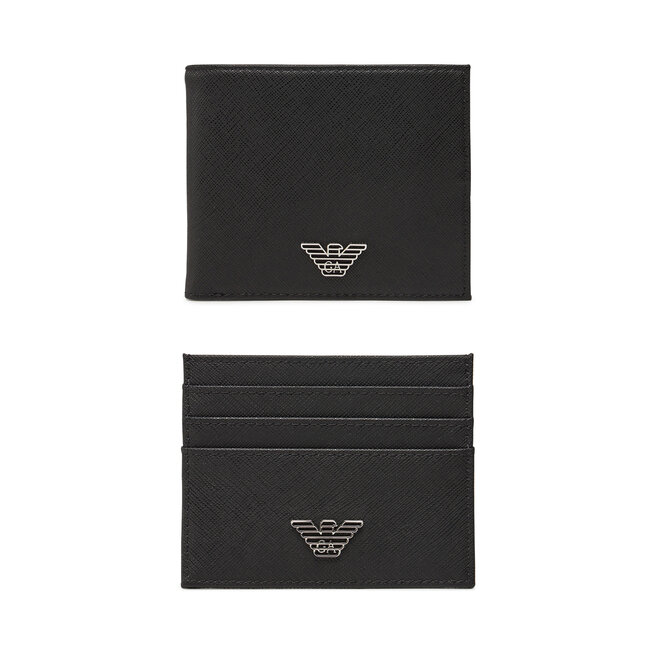 Zestaw portfel i etui na karty Emporio Armani Y4R237 Y138E Czarny