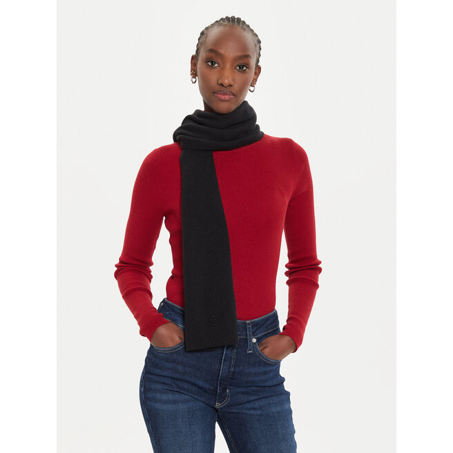 Szalik Calvin Klein Embroidery Fine K60K612601 Czarny