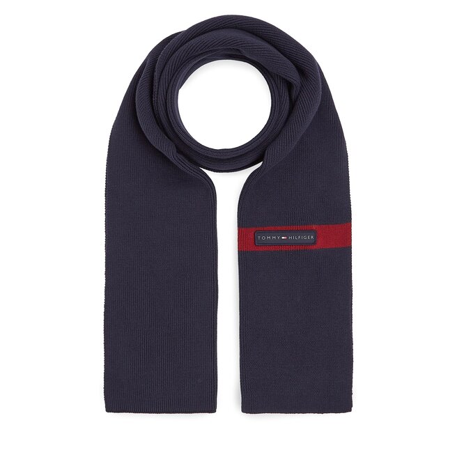 Szalik Tommy Hilfiger Th Skyline Knit Scarf AM0AM11496 Granatowy