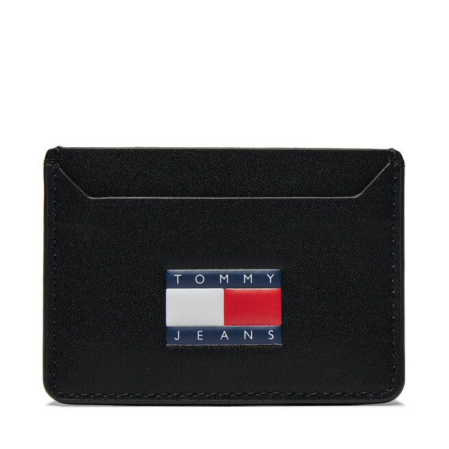 Etui na karty kredytowe Tommy Jeans Tjm Heritage Leather Cc Holder AM0AM12085 Czarny
